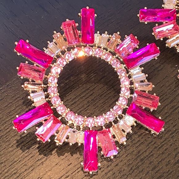 Amina Muaddi Jewelry - *As seen on Kyle Richards* Amina Muaddi BEGUM' CRYSTAL EMBELLISHED DISK EARRINGS